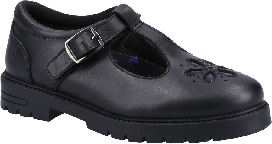 Hush Puppies Fiona JNR Meisjes Zwart Leren Schoenen