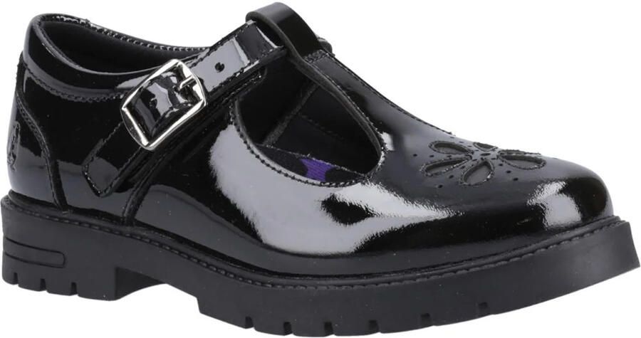 Hush Puppies FIONA Meisjes Leren School schoenen Patent Zwart