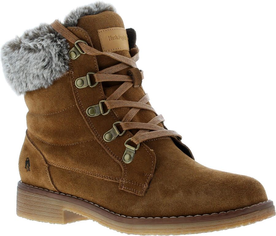 Hush Puppies Florence Leren Dames Laarzen In Tan