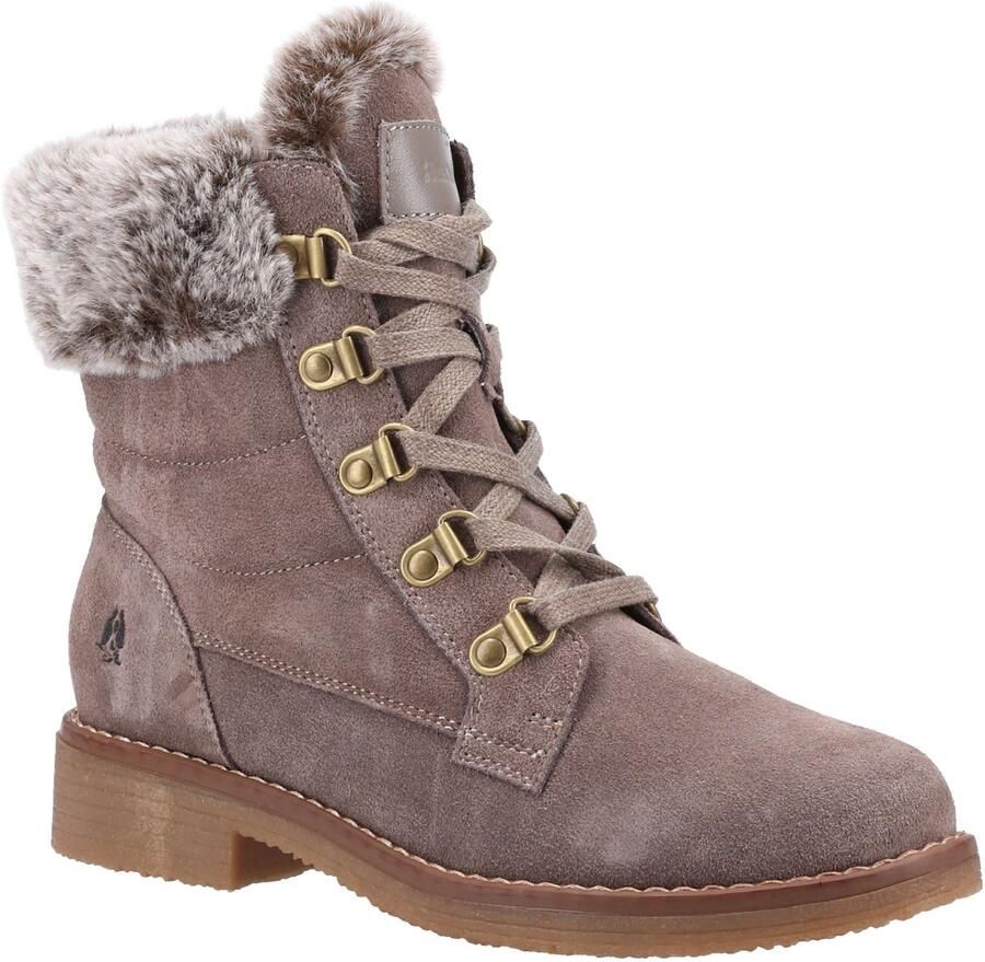 Hush Puppies Florence Leren Damesschoenen In Taupekleurige Boots