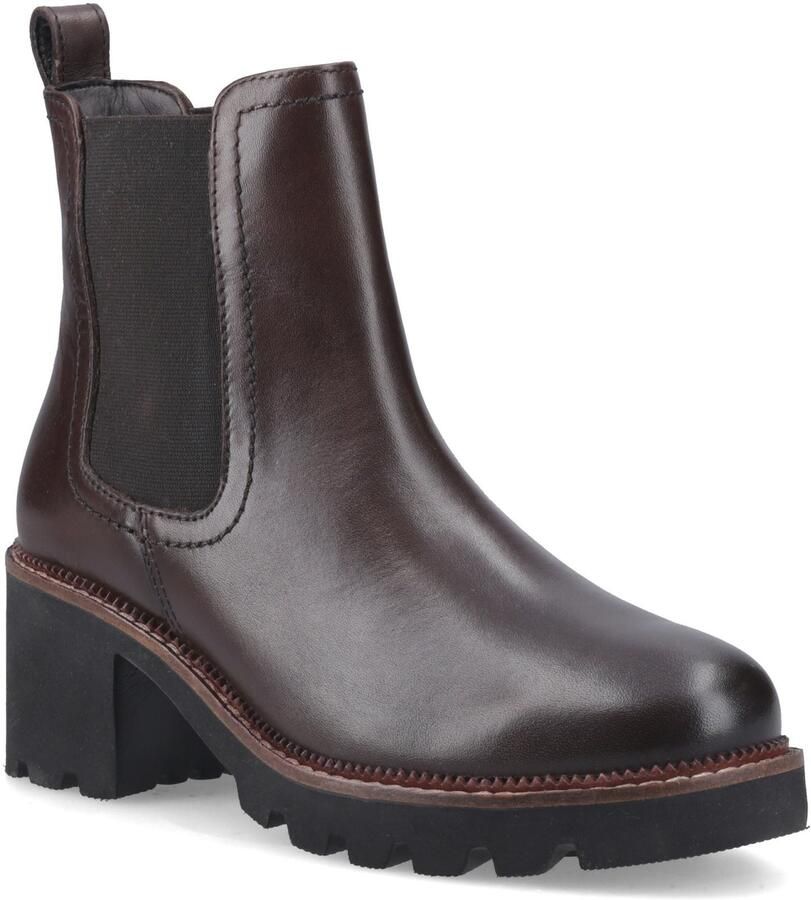Hush Puppies Gaia Leren Dames Chocolade geklede Chelsea Boots