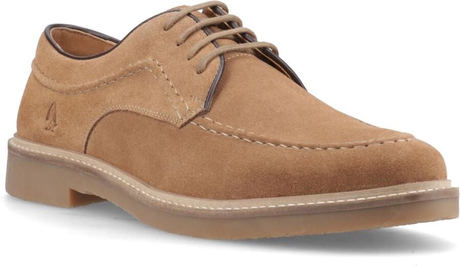 Hush Puppies Genny Leren Heren Taupe Veterschoenen