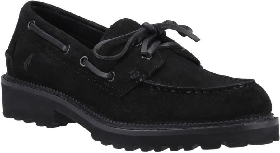 Hush Puppies Geri Suède Dames Zwarte Loafers
