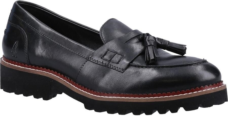 Hush Puppies Ginny Dames Zwarte Leren Instappers
