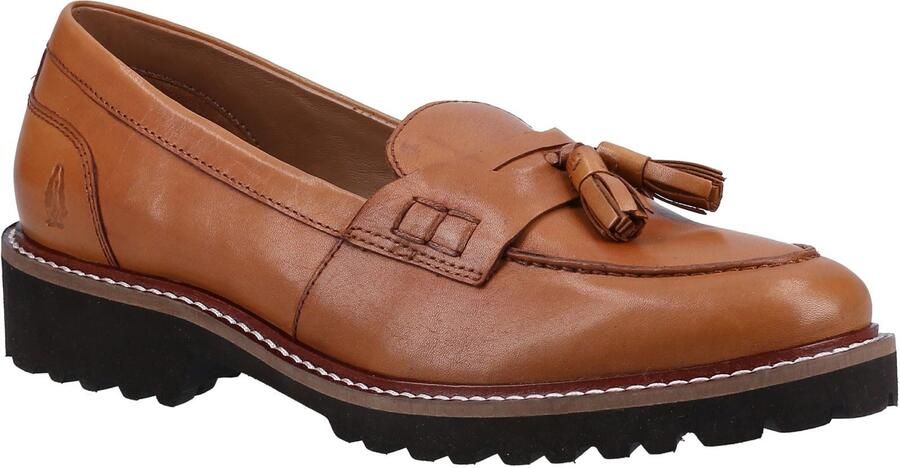 Hush Puppies Ginny Leren Dames Tan Mocassins