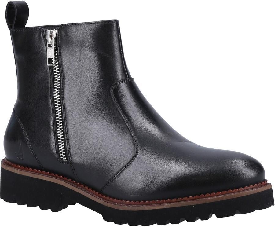 Hush Puppies Grace Suède Vrouwen Laarzen met Ritssluiting Zwart