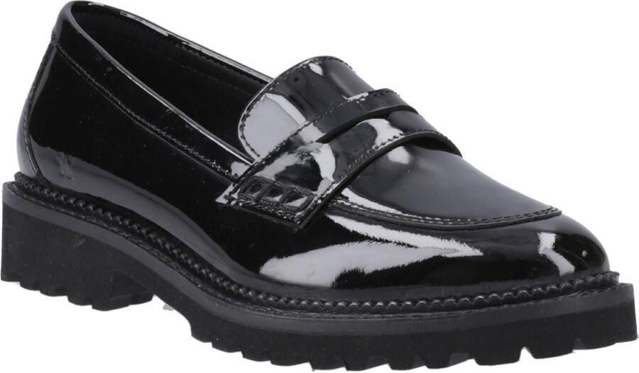 Hush Puppies Grazia Meisjes Zwarte Leren Mocassins