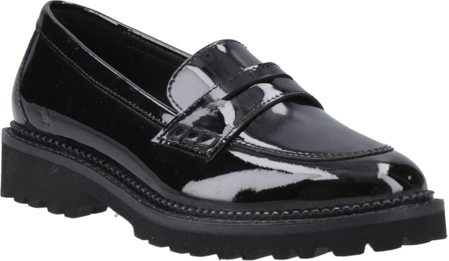 Hush Puppies Grazia Meisjes Zwarte Leren Mocassins