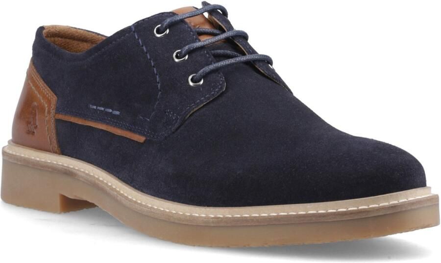 Hush Puppies Guy Leren Heren Navy Veterschoenen