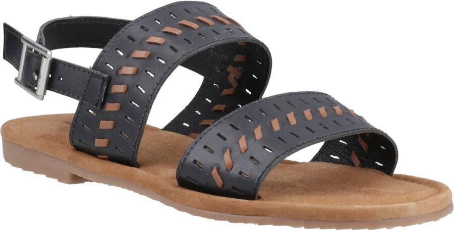 Hush Puppies Hadley Leren Dames Zwarte Sandalen
