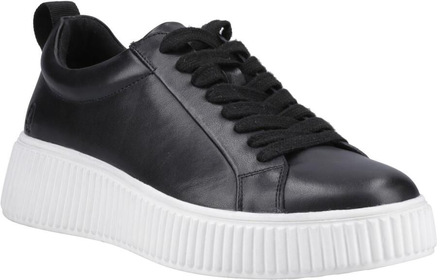 Hush Puppies Harlow Leren Dames Zwarte Sneakers