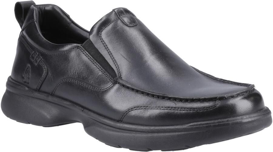 Hush Puppies Harold Leren Heren Zwarte Mocassins Schoenen