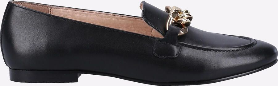 Hush Puppies Harper Chain Leren Zwarte Instappers Voor Dames