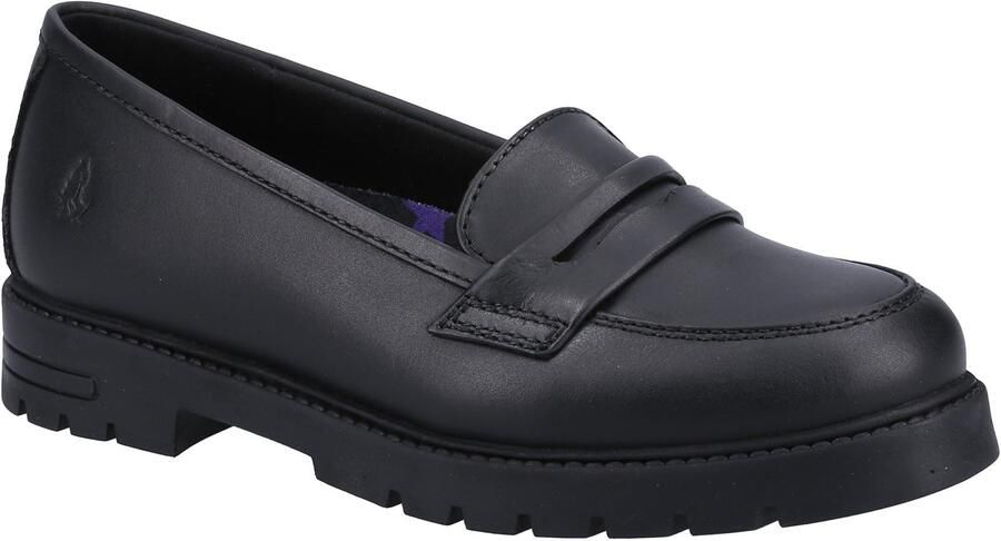 Hush Puppies Hazel Loafer SNR Meisjes Zwarte Leren Mocassins