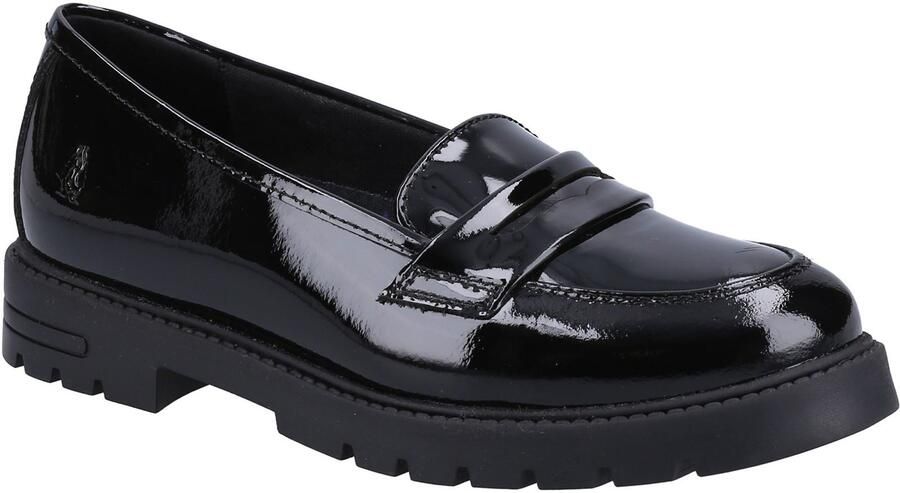 Hush Puppies Hazel Patent SNR Meisjes Zwarte Leren Mocassins