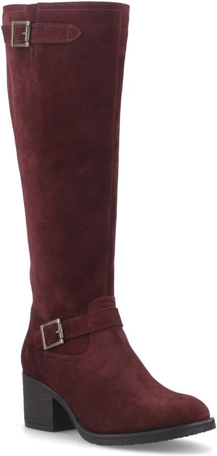 Hush Puppies Heidi Leren Dames Bordeaux Hoge Enkelboots met Hak