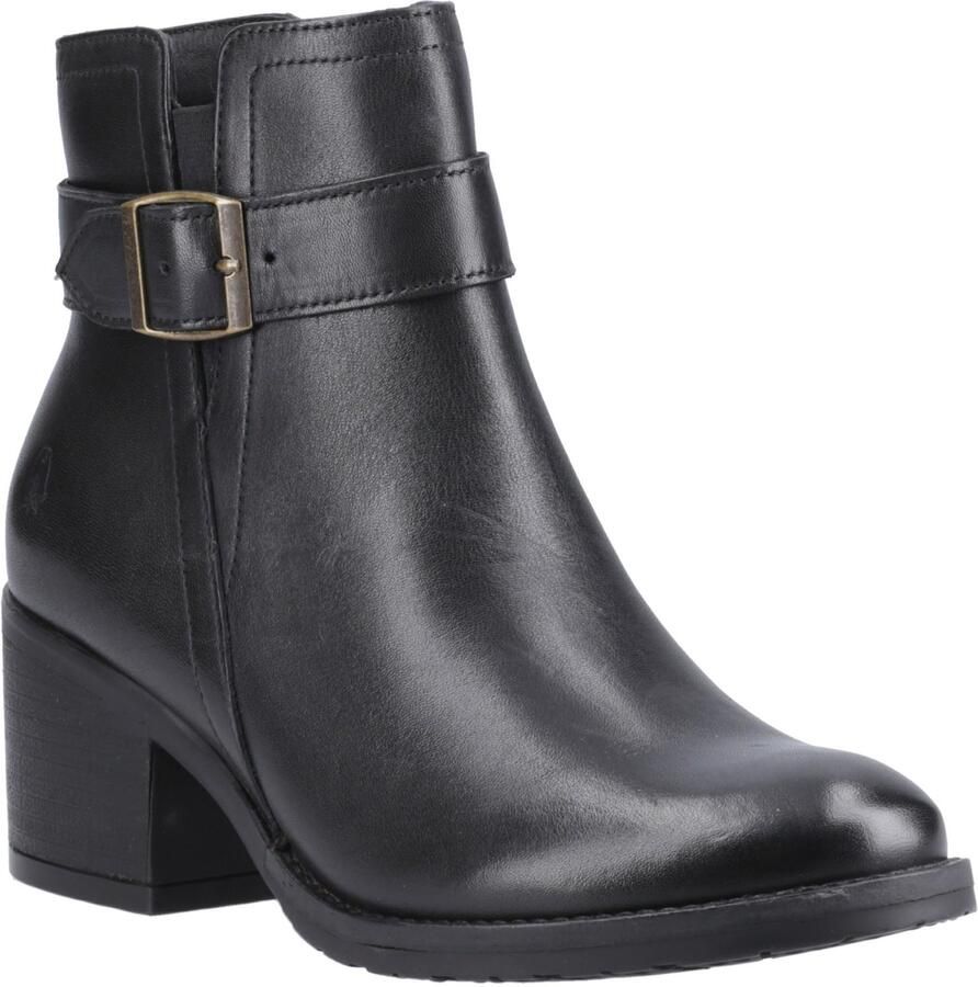 Hush Puppies Hensley Leren Dames Zwarte Hoge Enkellaarsjes