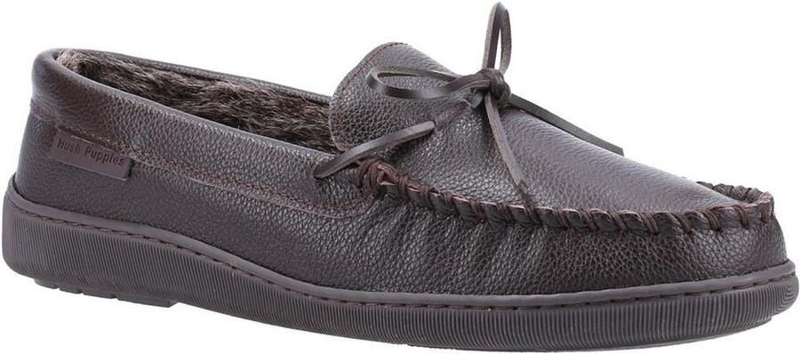 Hush Puppies Heren Ace Leren Slippers (Bruin)