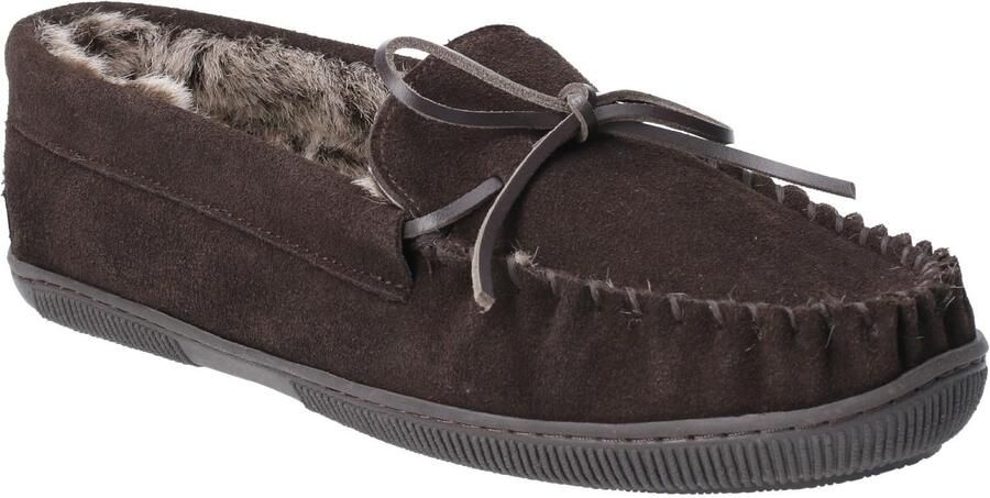 Hush Puppies Heren Ace Slip On Leren Slipper (Chocolade)