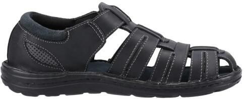 Hush Puppies Heren Albert Fisherman Leren Sandalen (Zwart)
