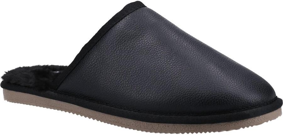 Hush Puppies Heren Coady Leren Slippers (Zwart)