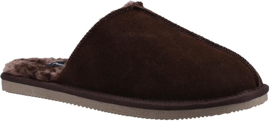 Hush Puppies Heren Coady Suede Slippers (Bruin)