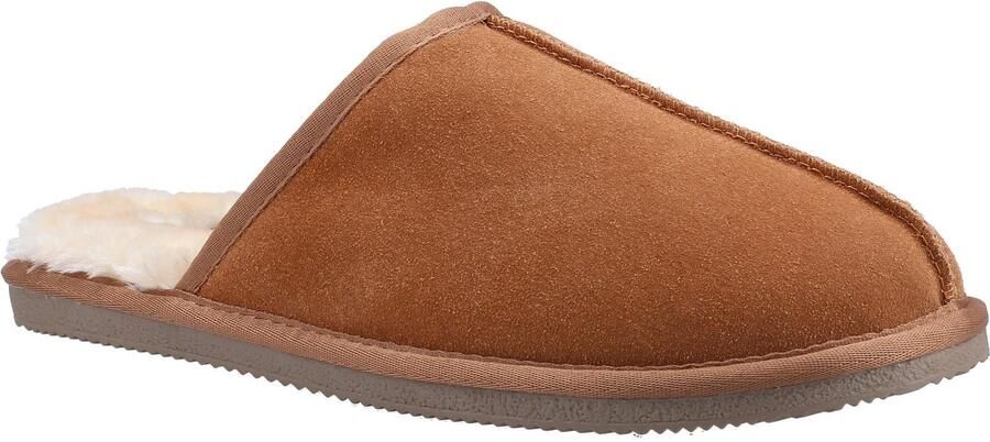 Hush Puppies Heren Coady Suede Slippers (Tan)