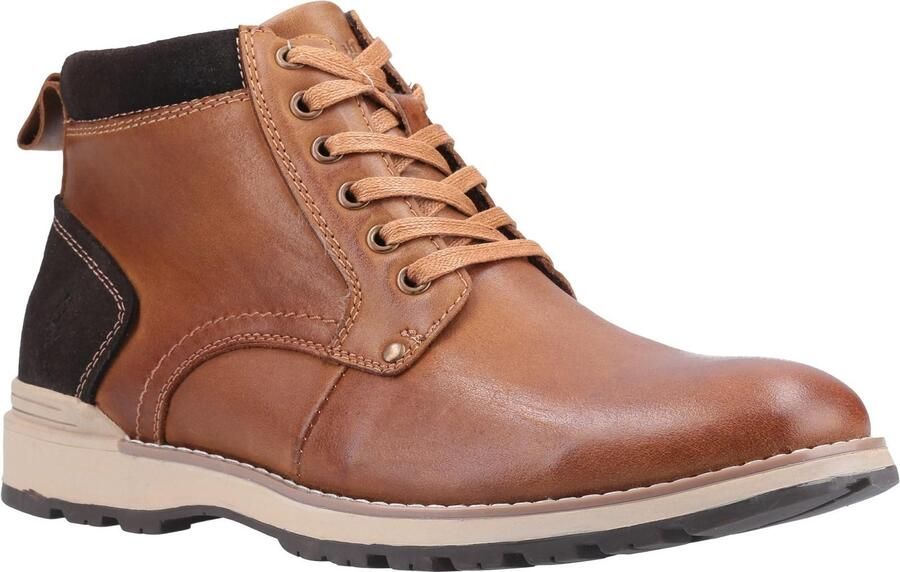 Hush Puppies Heren Dean Leren Laarzen (Tan)