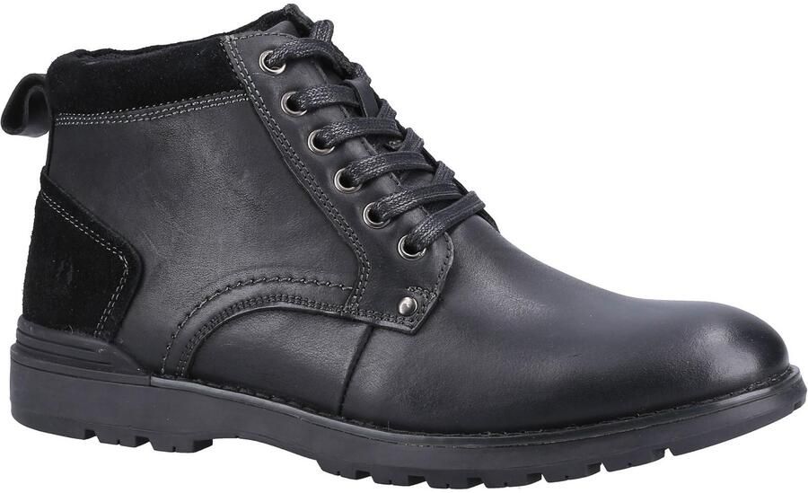 Hush Puppies Heren Dean Leren Laarzen (Zwart)