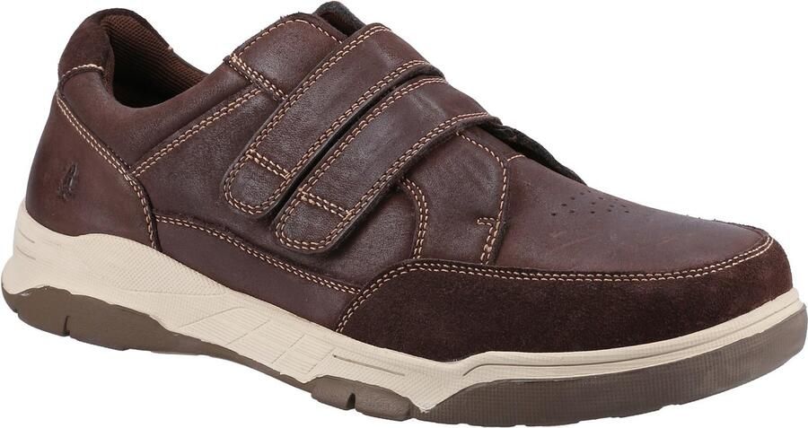 Hush Puppies Heren Fabian leren schoenen met dubbele band (Bruin)