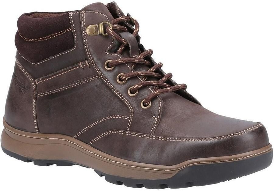 Hush Puppies Heren Grover Leren Laarzen (Bruin)