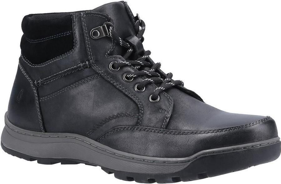 Hush Puppies Heren Grover Leren Laarzen (Zwart)