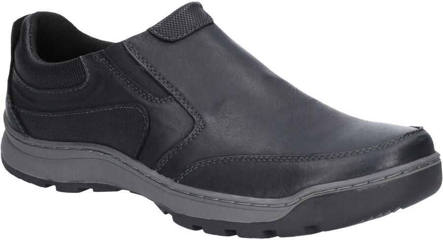 Hush Puppies Heren Jasper Nubuck Leren Slip On Schoen (Zwart)