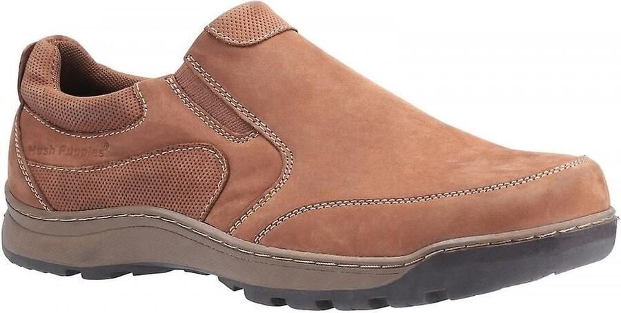 Hush Puppies Heren Jasper Slip On Lederen Schoenen (Tan)
