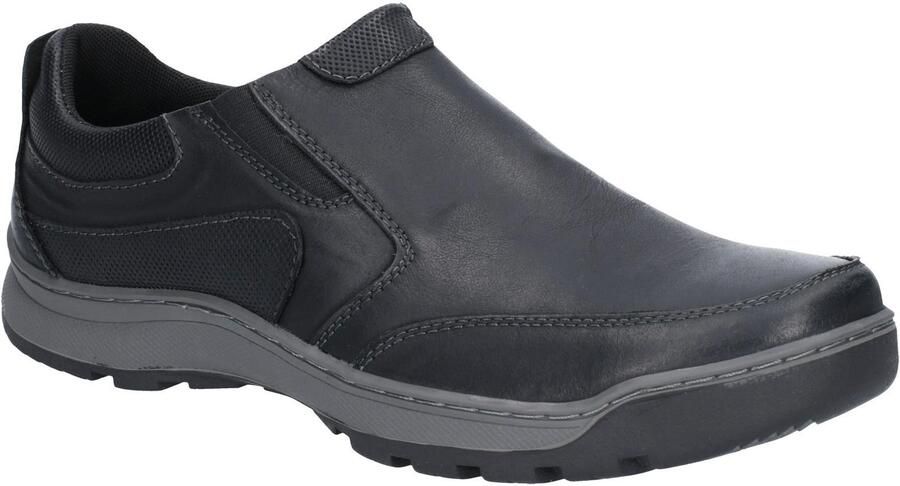 Hush Puppies Heren Jasper Slip On Lederen Schoenen (Zwart)