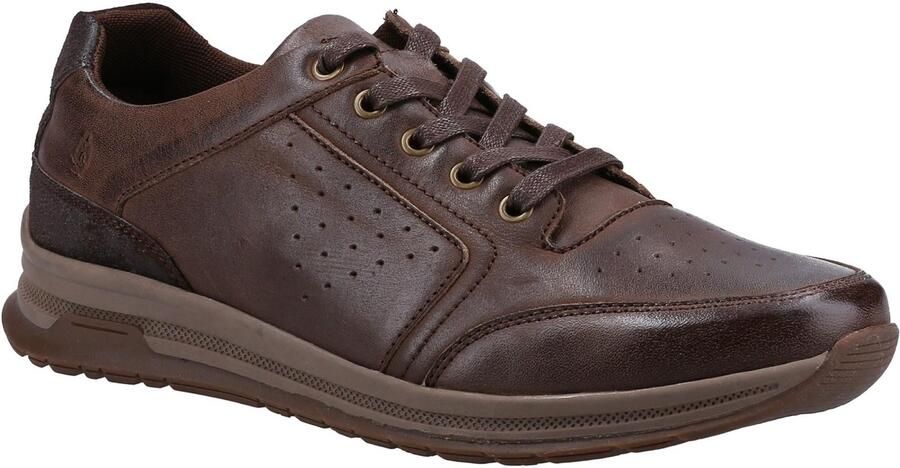 Hush Puppies Heren Joseph Leren Trainers (Lichtbruin)