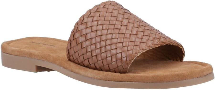Hush Puppies Hetty Slide Leren Dames Tan Sandalen