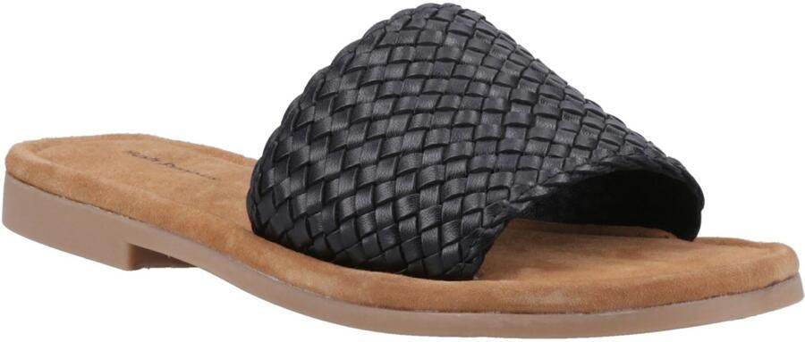 Hush Puppies Hetty Slide Leren Dames Zwarte Sandalen