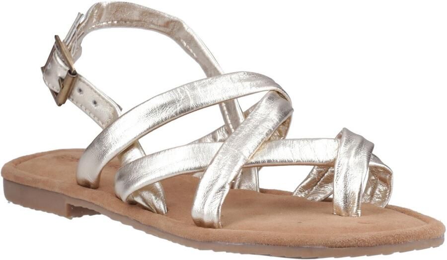 Hush Puppies Hope Leren Dames Gouden Sandalen