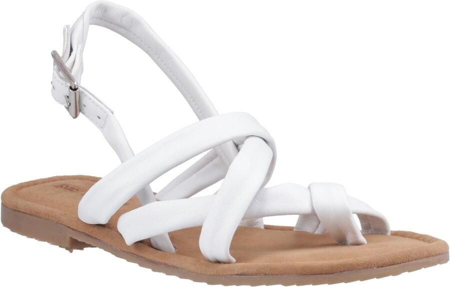Hush Puppies Hope Leren Dames Witte Sandalen