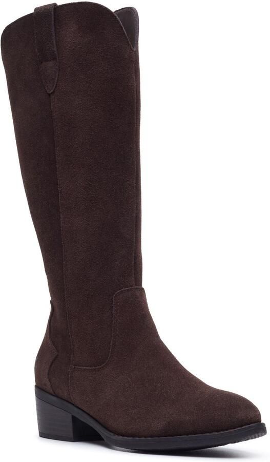 Hush Puppies Isabella Lange Suède Dames Chocolade Winter Knie Hoge Laarzen