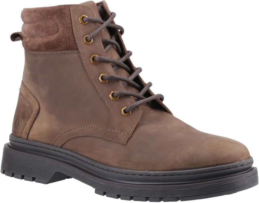 Hush Puppies Jarrod Leer Heren Bruine Enkelboots