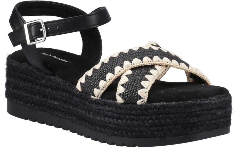 Hush Puppies Jemma Espadrille Polyurethaan Dames Zwarte Sandalen