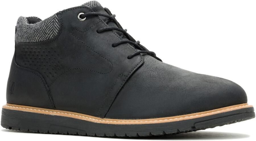 Hush Puppies Jenson Leren Heren Zwarte Enkellaarzen