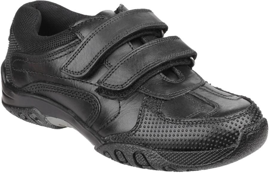Hush Puppies Jezza Junior Leer Jongens Zwarte Loafers