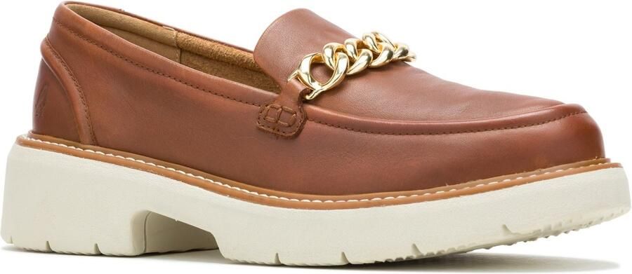 Hush Puppies Jodie Leren Dames Cognac Instappers