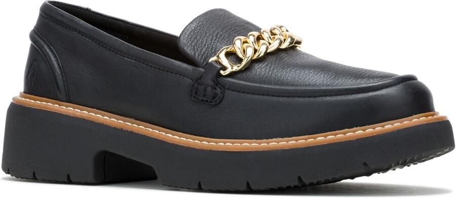 Hush Puppies Jodie Leren Dames Zwarte Instappers