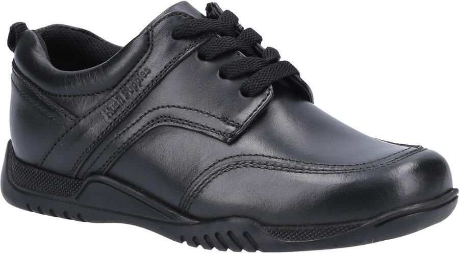 Hush Puppies Jongens Harvey Leren Schoolschoenen (Zwart)