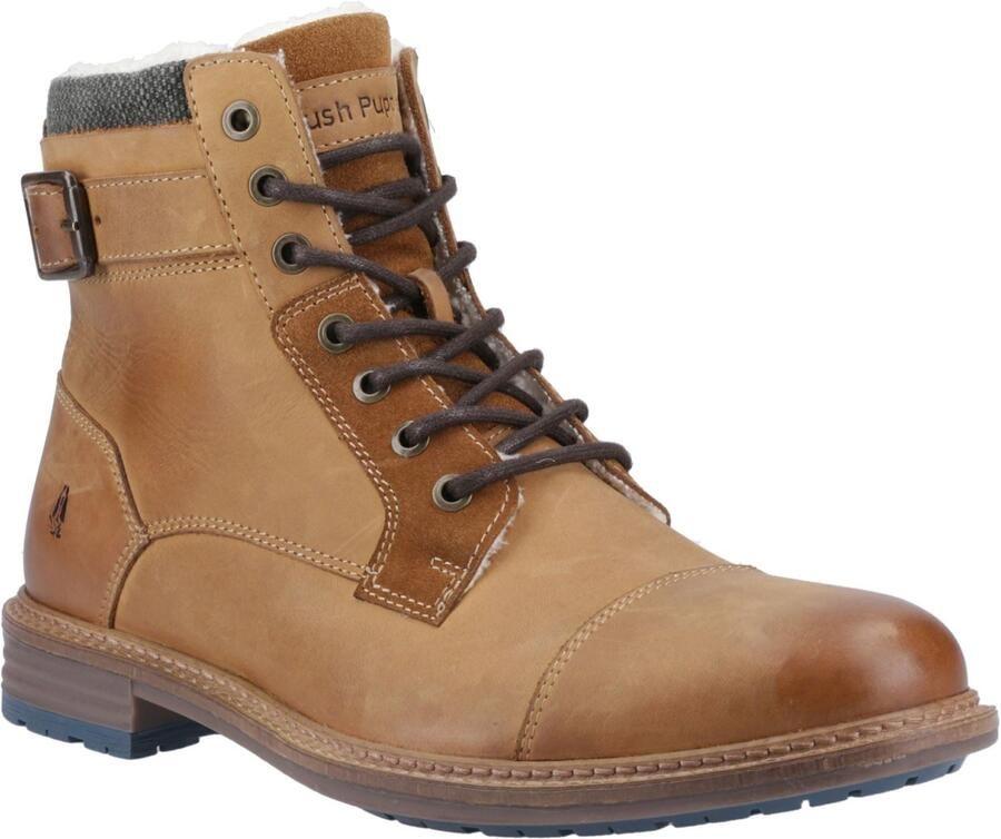 Hush Puppies Jordan Leder Heren Tan Enkellaarzen