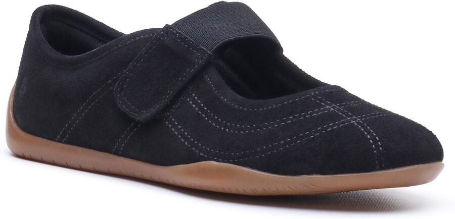 Hush Puppies Juno Suède Sneakerina Leren Dames Zwarte Ballerina's
